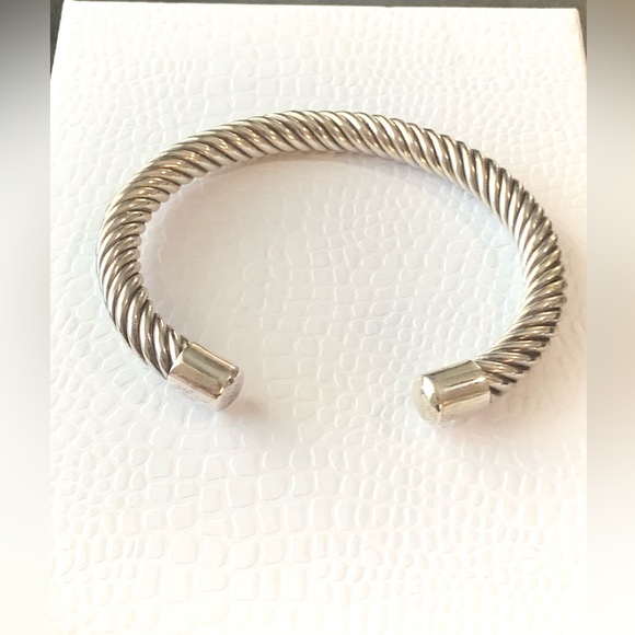 Vintage 925 Sterling Silver Heavy ( 58 g ) Twisted Rope cuff bracelet- Size 7” - Picture 6 of 9
